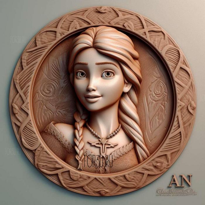 st Anna Frozen 2 stl model for CNC